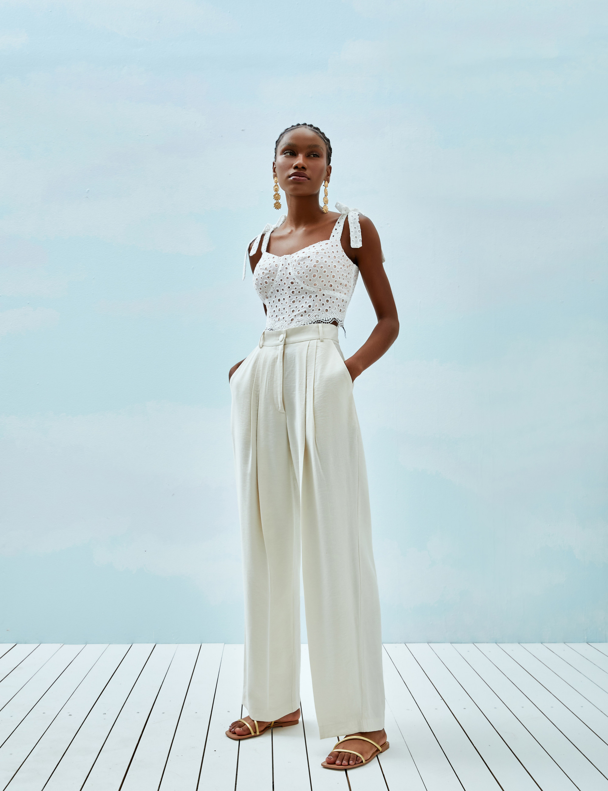 Calça Alfaiataria Laura Off White