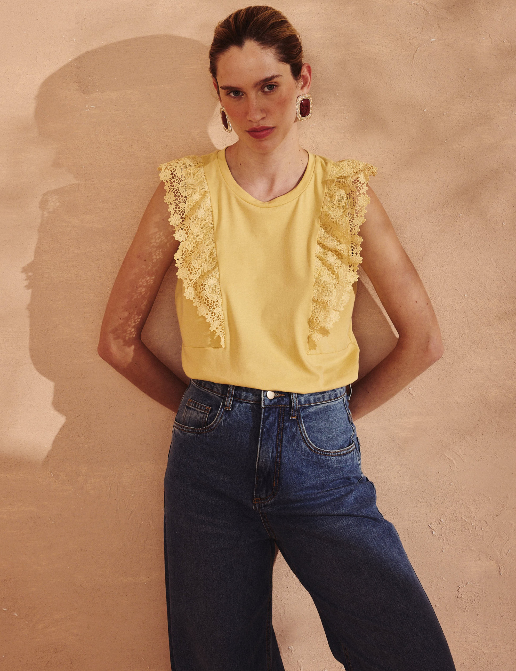 Blusa Renda Neia Amarela 
