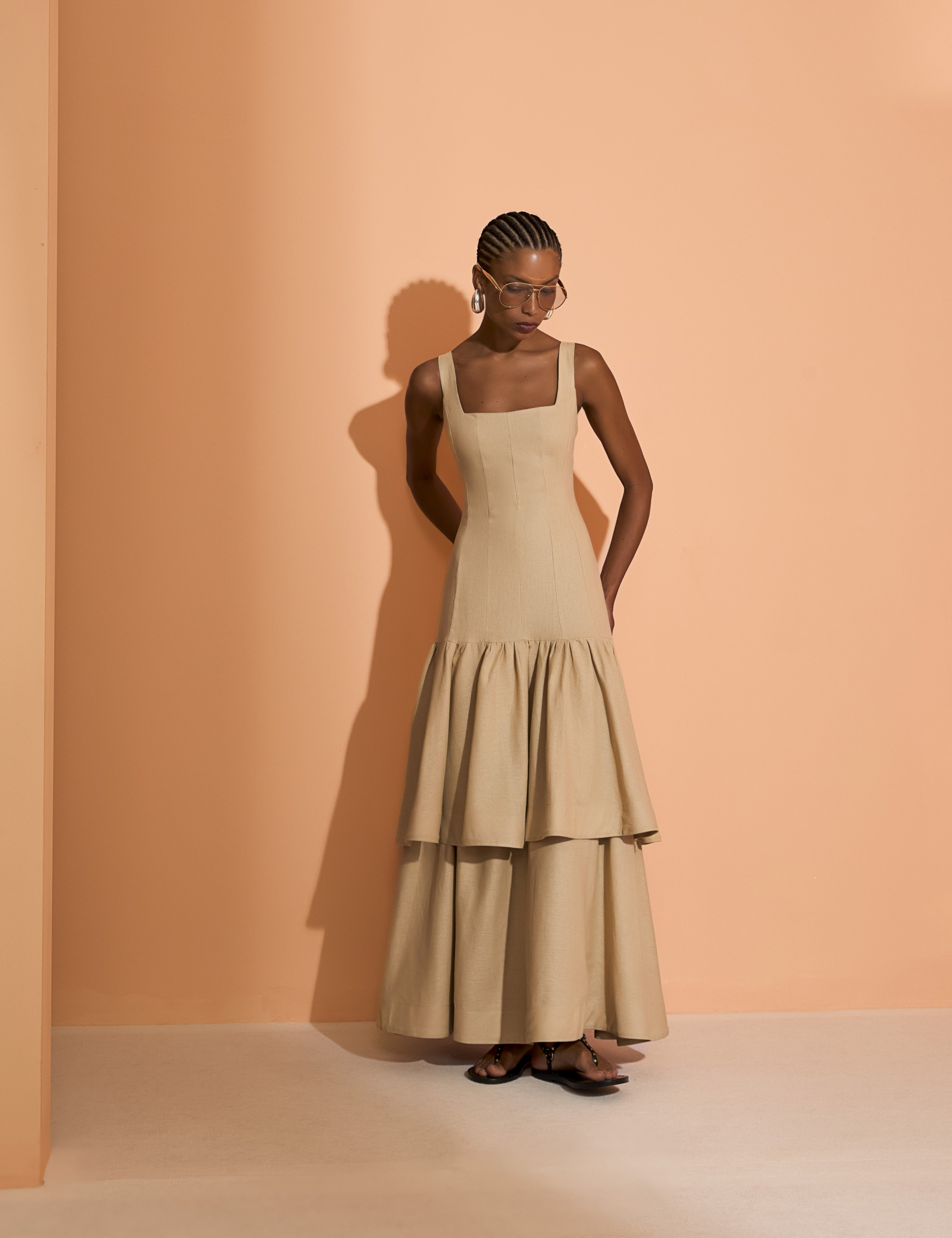 Vestido Linho Sharon Bege