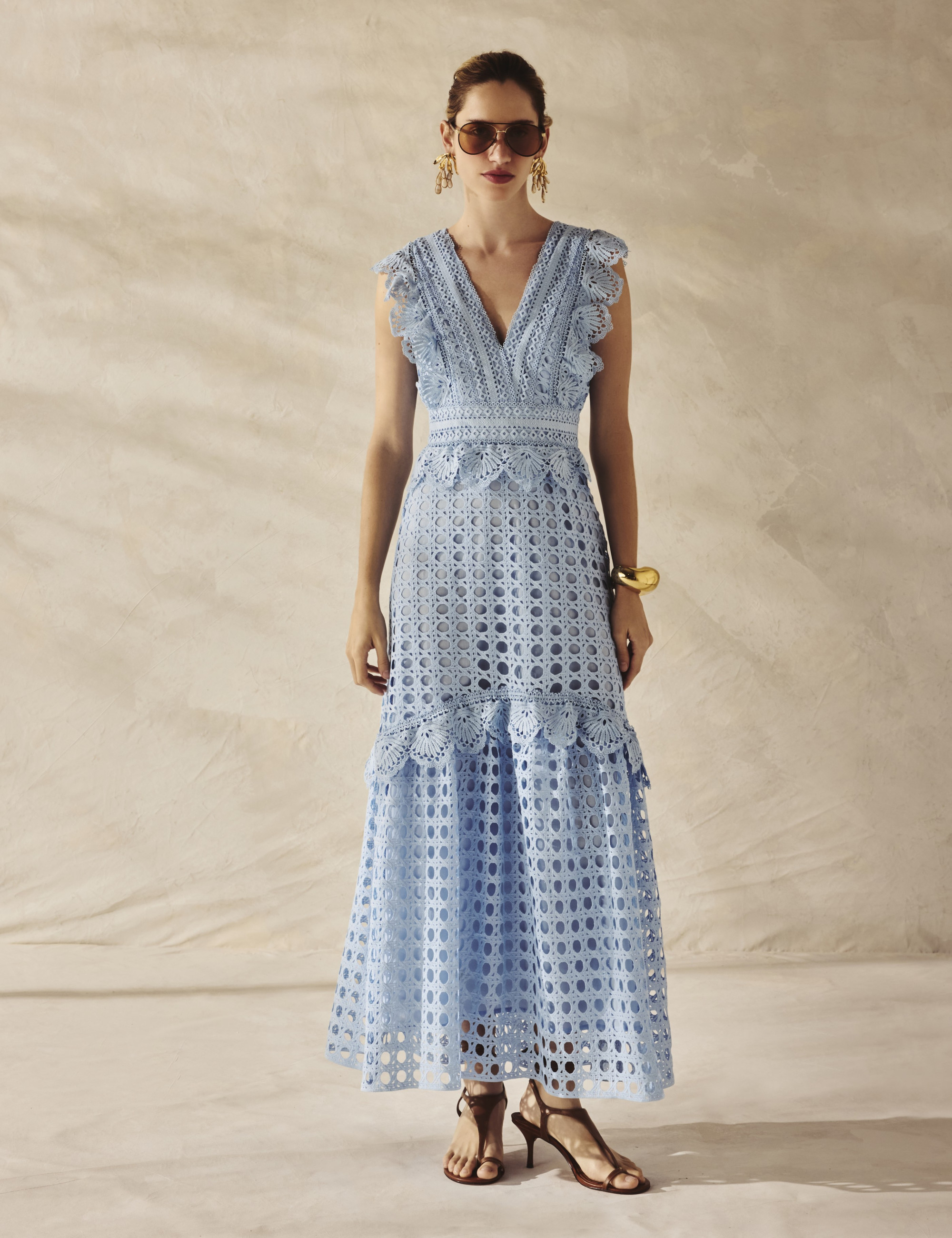 Vestido Guipir Bernadete Azul