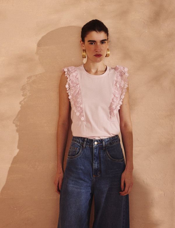Blusa Renda Neia Rosa 