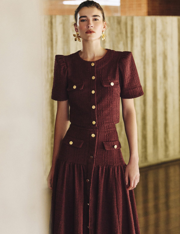 Conjunto Tweed Ludovica Marrom
