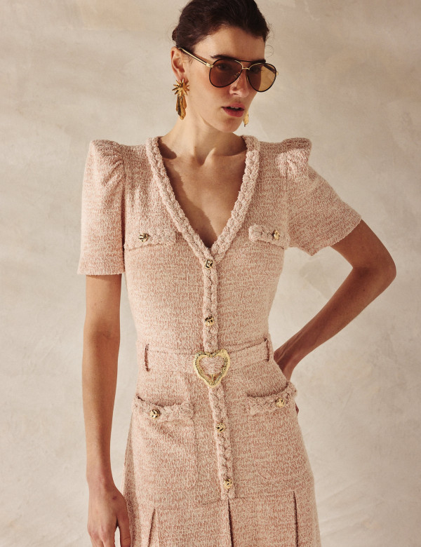 Vestido Tweed Julieta Rosa