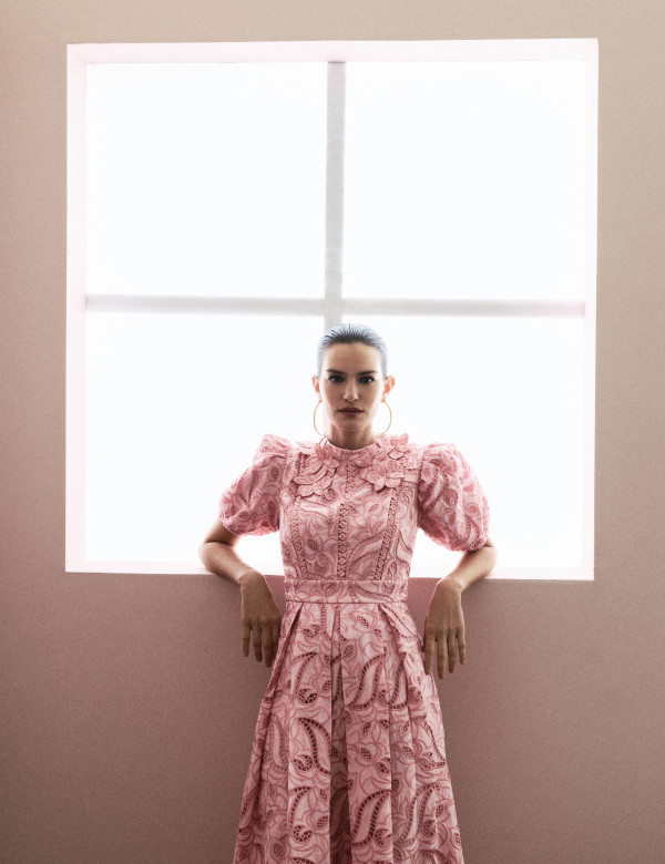 Vestido Richelieu Flor 3D Maggie Rosa 