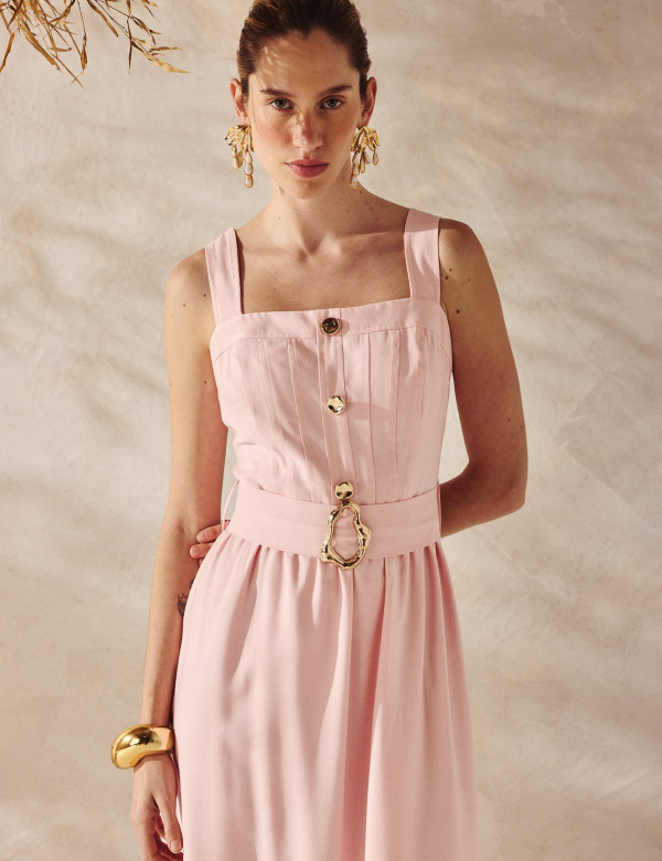 Vestido Viscose Sofia Rosa