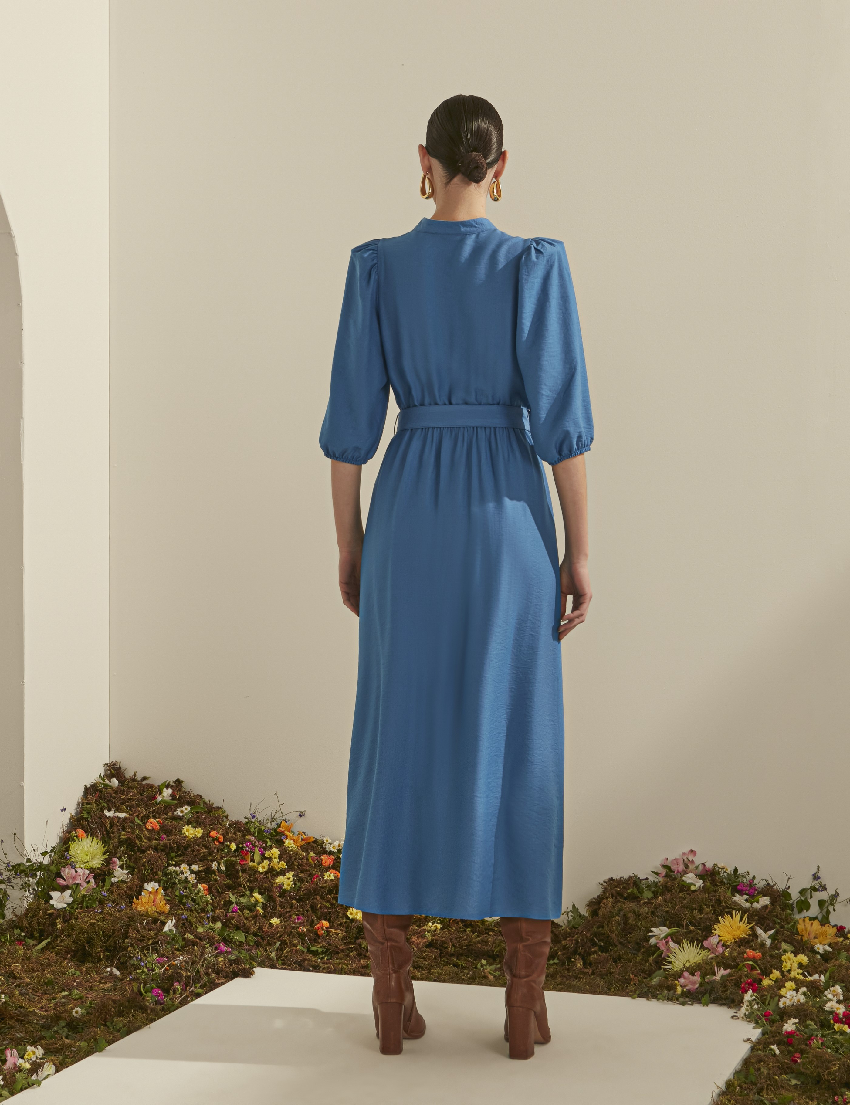 Vestido Bordado Denise Azul | Delight Store