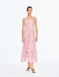 Vestido Guipir Flor 3D Kylie Rosa 