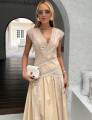 Vestido Tricoline Corina Bege