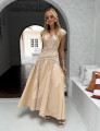 Vestido Tricoline Corina Bege