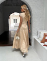 Vestido Tricoline Corina Bege