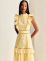 Vestido Bordado Maria Amarelo