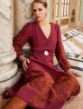 Vestido Bordado Genevive Vinho