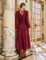 Vestido Bordado Genevive Vinho