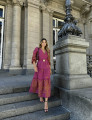Vestido Bordado Genevive Vinho