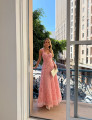 Vestido Tule Bordado Dakota Rosê