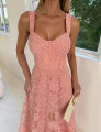Vestido Tule Bordado Dakota Rosê