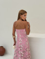 Vestido Guipir Flor 3D Kylie Rosa 