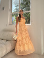 Vestido Guipir Flor 3D Kylie Laranja 