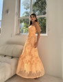 Vestido Guipir Flor 3D Kylie Laranja 