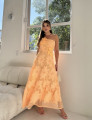 Vestido Guipir Flor 3D Kylie Laranja 