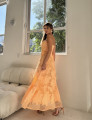 Vestido Guipir Flor 3D Kylie Laranja 