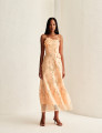 Vestido Guipir Flor 3D Kylie Laranja 