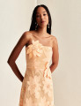 Vestido Guipir Flor 3D Kylie Laranja 