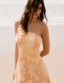 Vestido Guipir Flor 3D Kylie Laranja 