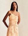 Vestido Guipir Flor 3D Kylie Laranja 