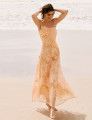Vestido Guipir Flor 3D Kylie Laranja 