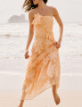 Vestido Guipir Flor 3D Kylie Laranja 