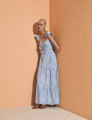 Vestido Bordado Hortência Azul