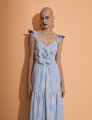 Vestido Bordado Hortência Azul