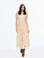 Vestido Richelieu Flor 3D Maggie Bege 