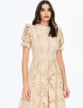 Vestido Richelieu Flor 3D Maggie Bege 