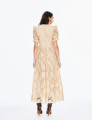 Vestido Richelieu Flor 3D Maggie Bege 