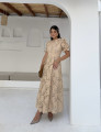Vestido Richelieu Flor 3D Maggie Bege 