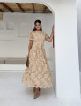 Vestido Richelieu Flor 3D Maggie Bege 