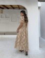 Vestido Richelieu Flor 3D Maggie Bege 