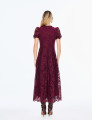 Vestido Richelieu Flor 3D Maggie Burgundy 