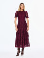 Vestido Richelieu Flor 3D Maggie Burgundy 
