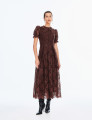 Vestido Richelieu Flor 3D Maggie Marrom