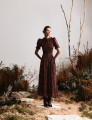 Vestido Richelieu Flor 3D Maggie Marrom