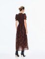 Vestido Richelieu Flor 3D Maggie Marrom