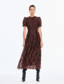 Vestido Richelieu Flor 3D Maggie Marrom