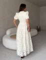 Vestido Richelieu Flor 3D Maggie Off White