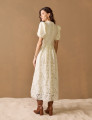 Vestido Richelieu Flor 3D Maggie Off White