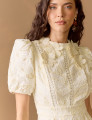 Vestido Richelieu Flor 3D Maggie Off White