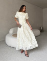 Vestido Richelieu Flor 3D Maggie Off White
