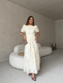 Vestido Richelieu Flor 3D Maggie Off White